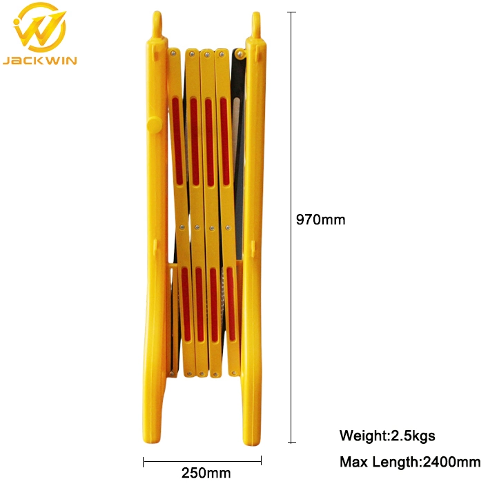 2500mm Temporary Road Yellow Portable Blowing Expandable Plastic Barrier