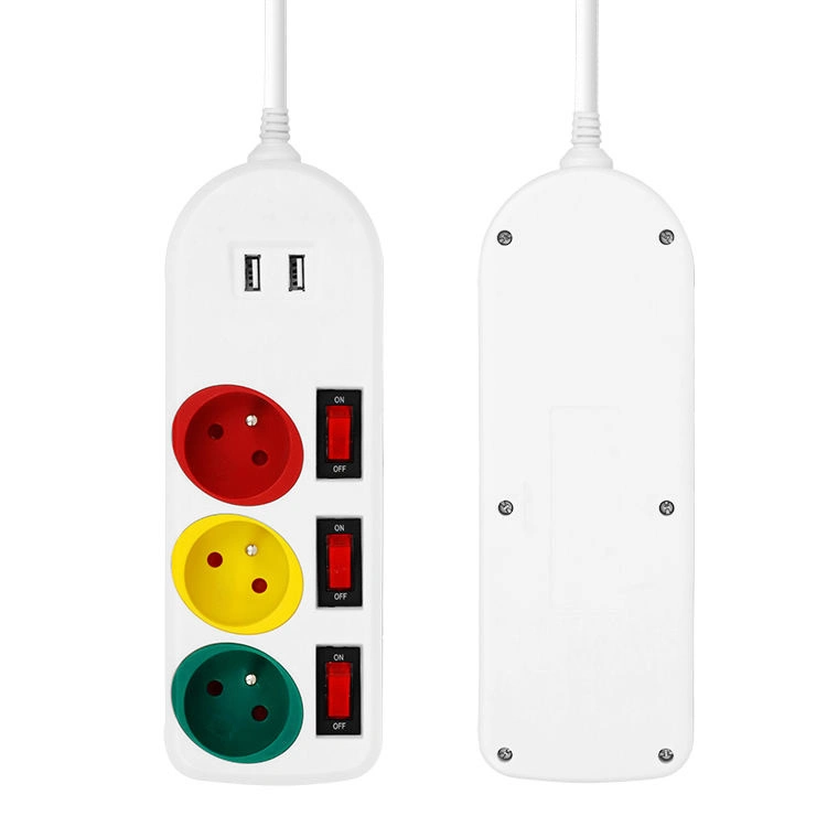 Original Factory Mayorista/Proveedors toma francesa 5 tomas Power Strip con Interruptores individuales