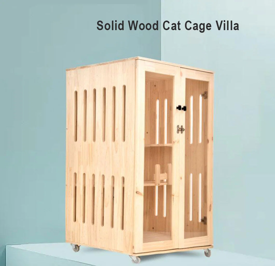 2021 Hot Sell Pet Favorite Home Clean Warm and Steady Wooden Cat Pet Cage