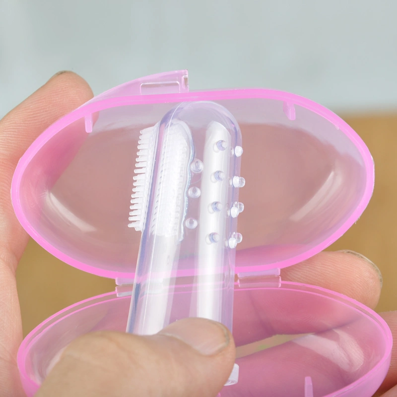 New Product BPA Free Soft Silicone Deciduous Teeth Cleaning Baby Finger Toothbrush