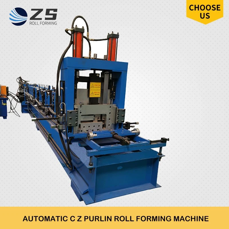 هيكل هيكل هيكل الإطار الفولاذي بناء تلقائي تغير CZ Purlin Cold آلة صنع اللفات