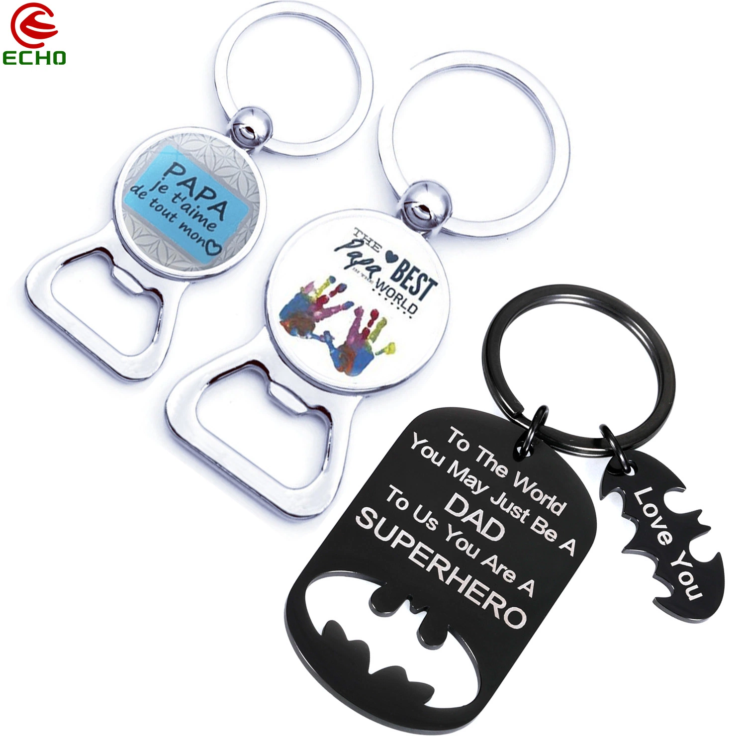 Blank Sublimation Custom Logo Metal Key Ring Laser Your Logo Printing Hotel Tag Light Small LED Iron Bottle Opener Key Chain