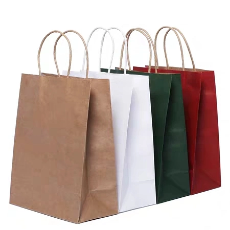 Durable Recyclable Shopping Paper Bags Candy Gift with Handle Birthday Wedding Party Paper Bags