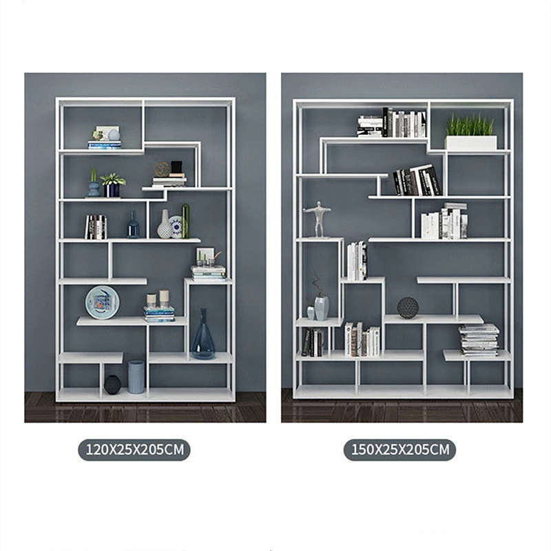 Black Metal Bookshelf Modern Minimalist Study Furniture 0514-2