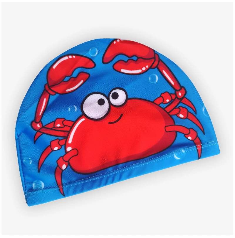 La impresión de dibujos animados de poliéster Kid Cute Kids Swim Cap