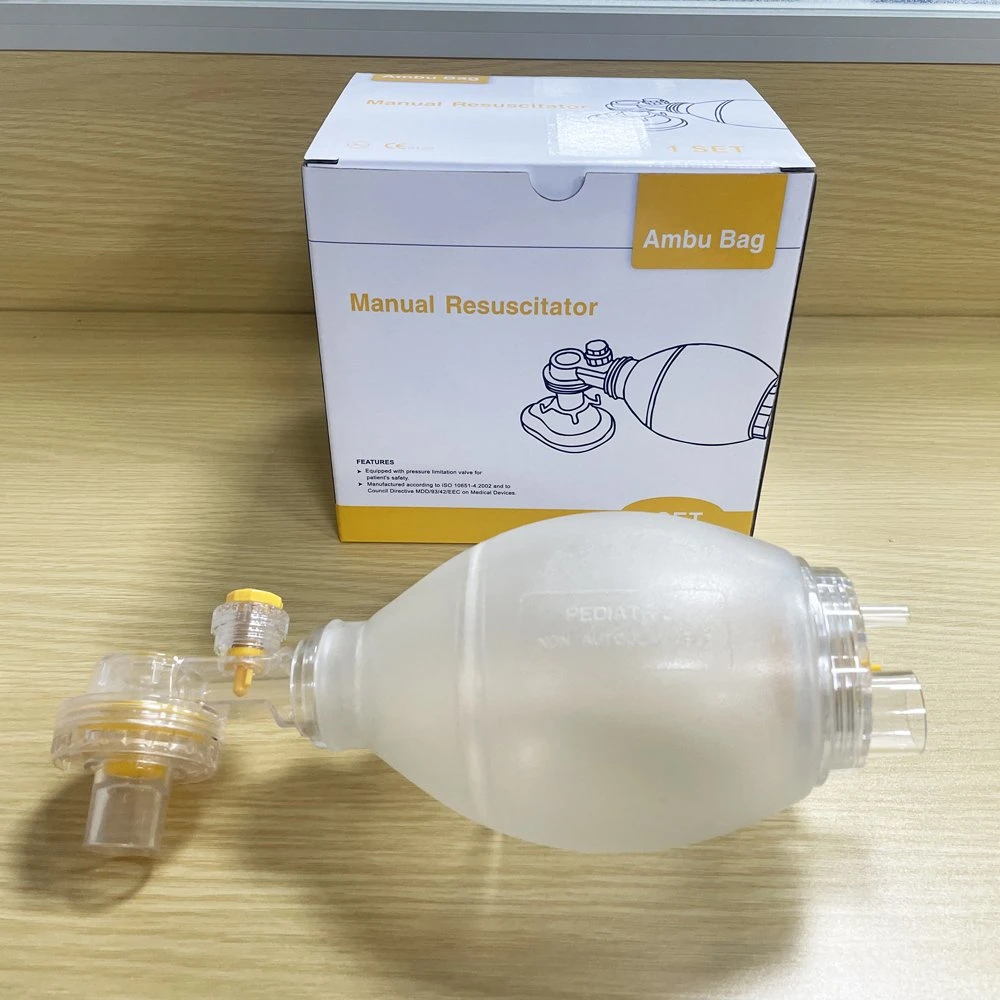 Los niños tamaño pediátrico SEBS Ambu Bolsa SEBS Fábrica / Manual de PVC Resuscitator Kit fábrica SEBS Ambu Bolsa para pacientes pediátricos con bolsa de PE CE FDA