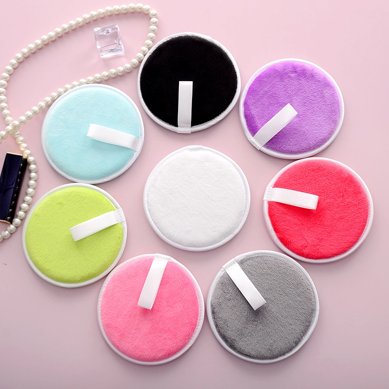 Custom Label Coral Fleece Microfiber Cotton Pads Face Cleansing Makeup Pads Magic Remover Reusable Makeup Remover Pads