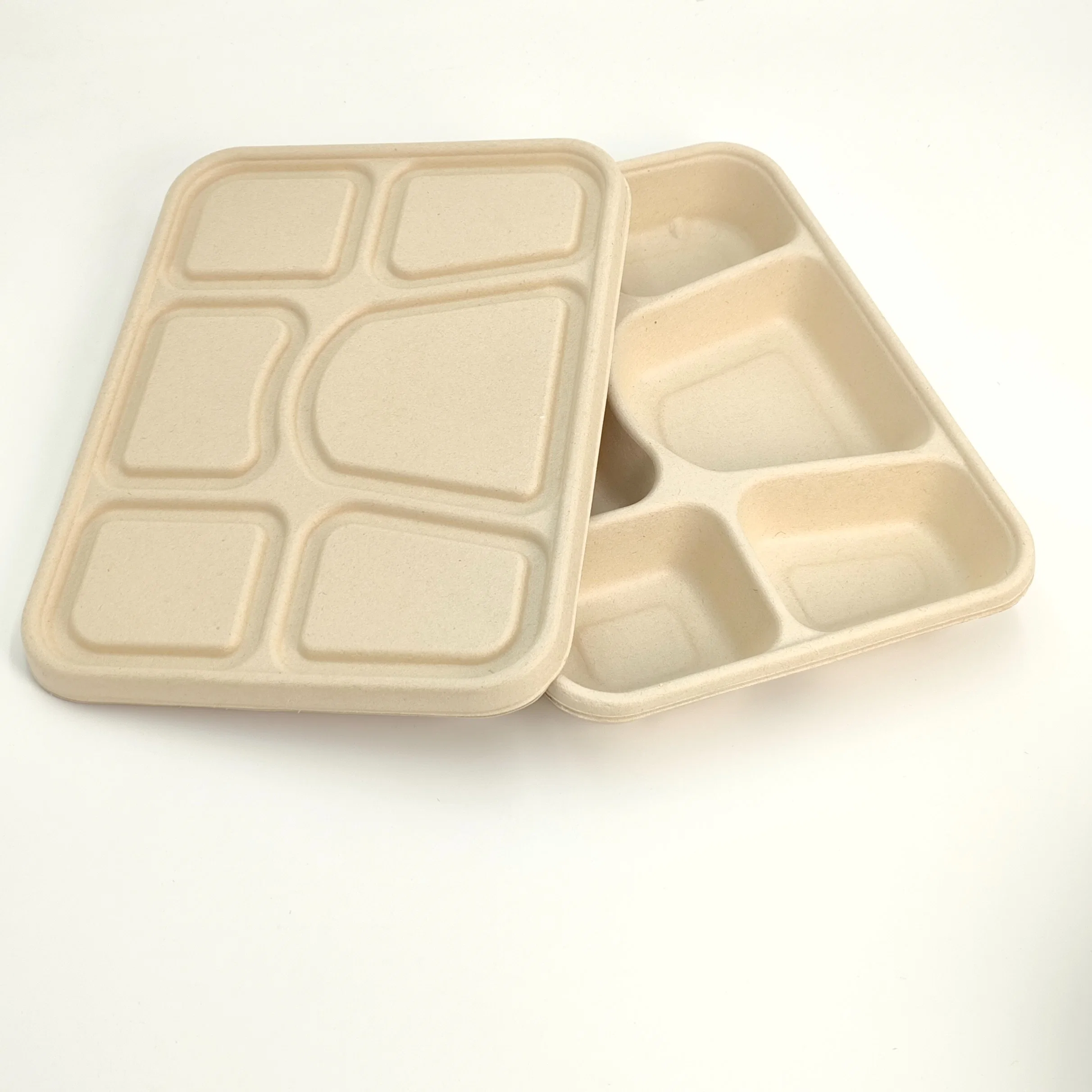 Caja de almuerzo de papel biodegradable para microondas