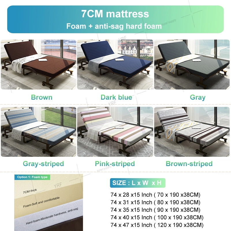 Hospital Folding Bed Extra Portable Foam Cheap Mattress Super Strong Frame Twin Size Militia Cotton Bed Spread Bedding