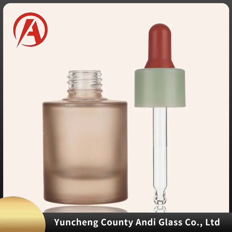 Face Cream Glass Essential Oil Clear Custom Print Bottle with Plastic Rubber Storage Container