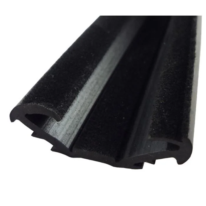 Weatherproof Auto Glass Run Channel Flocked Rubber Seal Strip