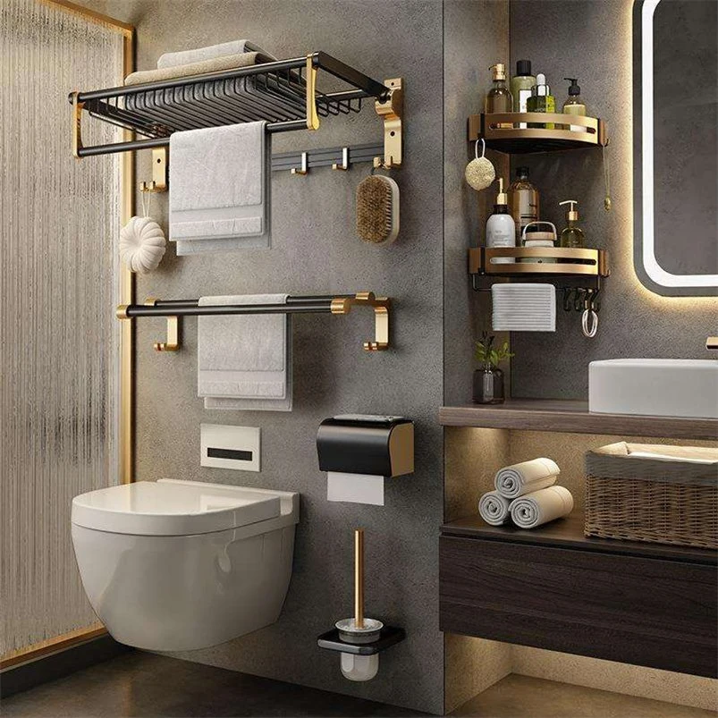 Modern Stainless Steel Wall Mounted Bathroom Accessories Set Polished/Matte Black/Gold Bathroom Products Accessories