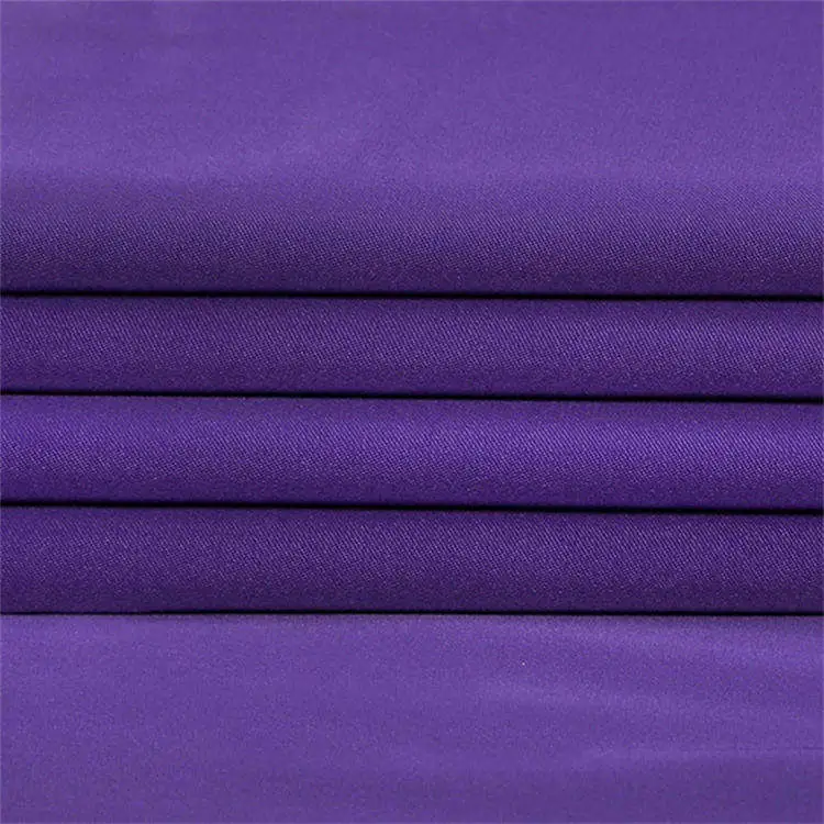 Factory High Quality Stretch Roll Packing Polyester Fabric Breathable Woven Iron Sand 75D*75D 100% Polyester Satin Fabric