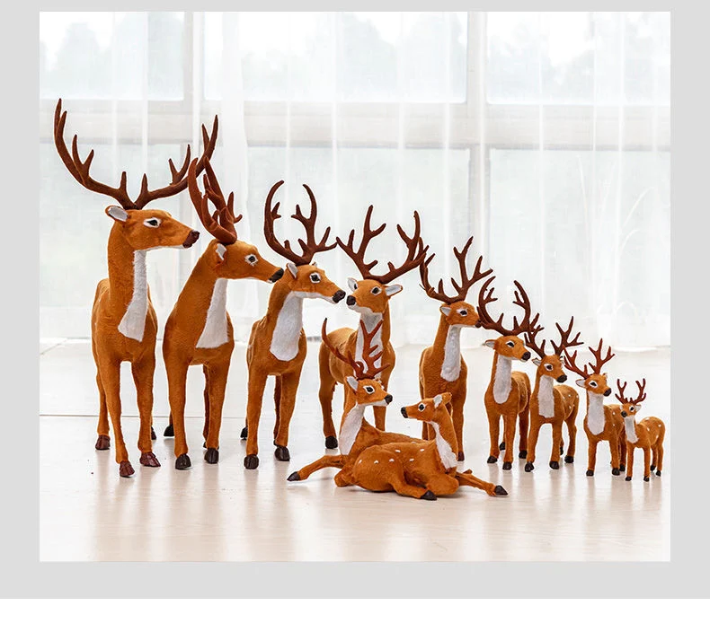 Christmas Fawn Decoration Doll Doll Simulation Sika Deer Christmas Tree Scene Layout Elk Decoration Package