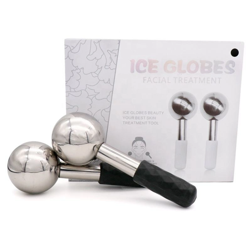 Private Label Beauty Care Cold Face Massager Stainless Steel Facial Roller Ice Globes