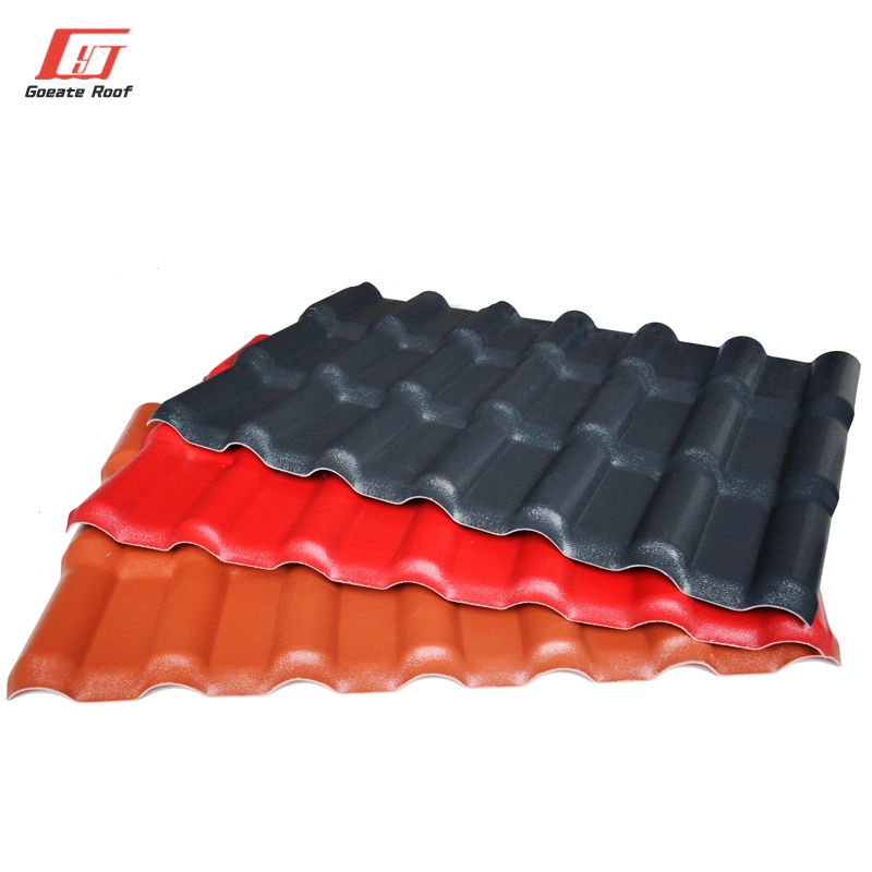 Lamina Teja Colonial Thermoplastic Anti-Impact PVC Wellpappe Dachfliesen 4 Schicht ASA PVC Synthetic Resin Spanish Dachblech