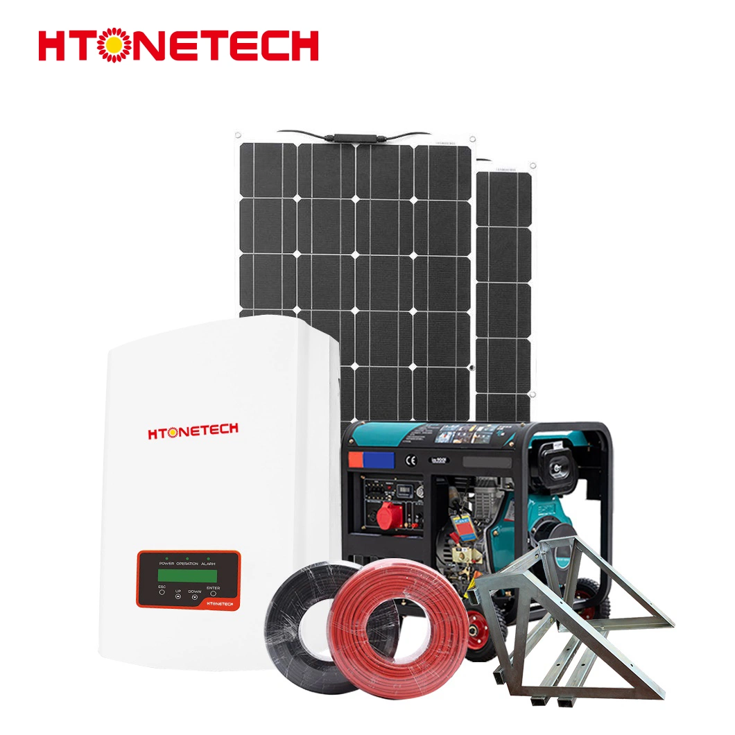 Htonetech 21W Monocrystalline Складная солнечная панель поставщиков лучший гибридный инвертор Китай 3Квт Offgrid солнечной системы питания с Кассета на 186 fa дизельного двигателя генератор