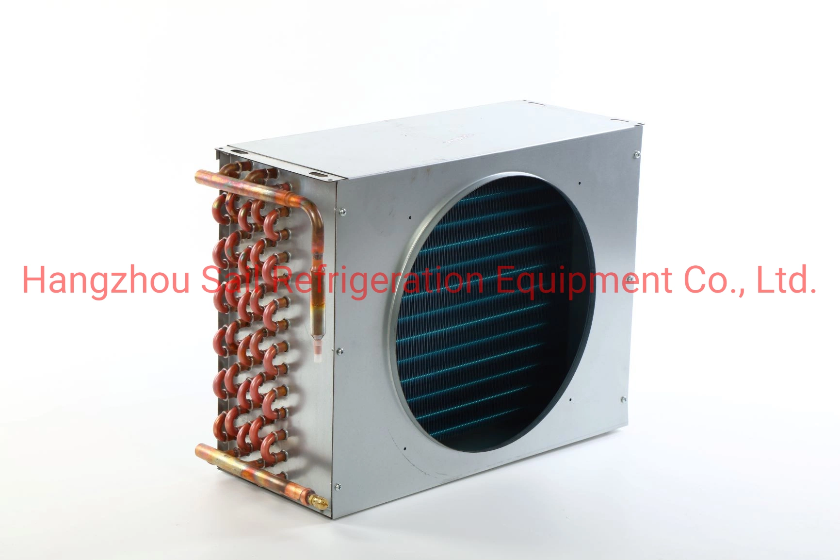 Customized Copper Tube Aluminum Fin Condenser Coil with Fan Cover Heat Exchanger