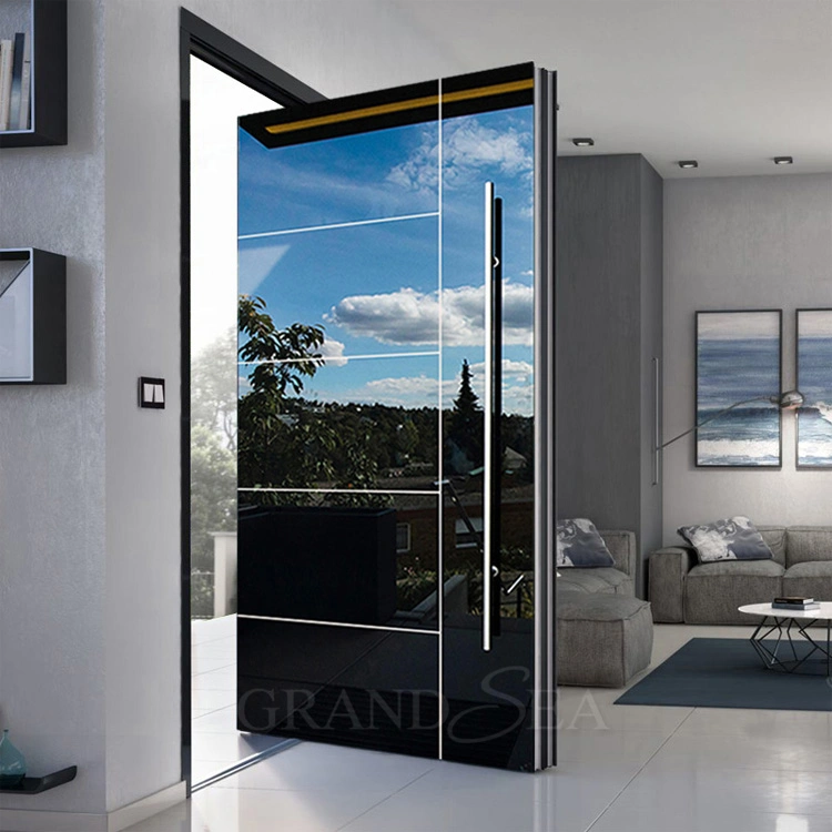 New Design Custom House Luxury Villa Main Exterior Entrance Entry Front Metal Stainless Steel Modern Pivot Door