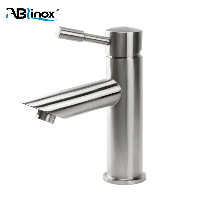 Stainless Steel Satin Bathroom Basin Faucets Hot and Cold Water Mixer Tap