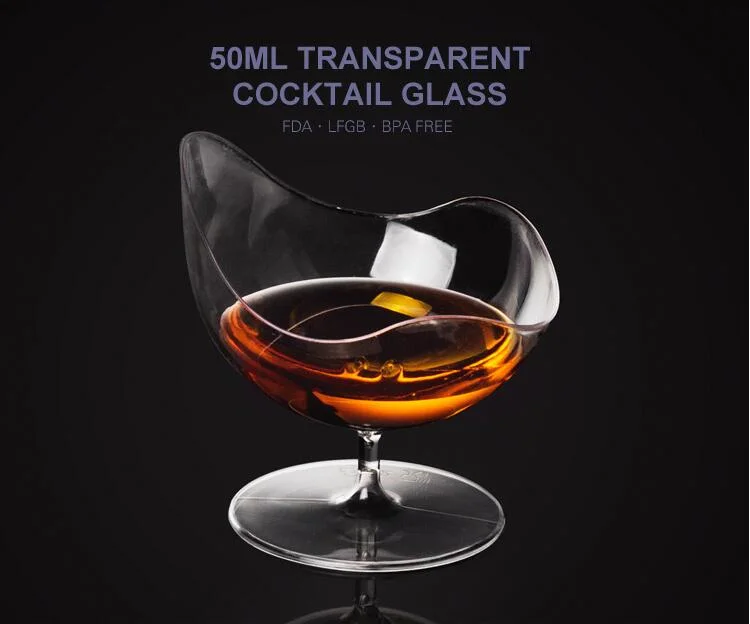 BPA Free 50ml Transparent unregelmäßige Form Einweg Cocktail Glas