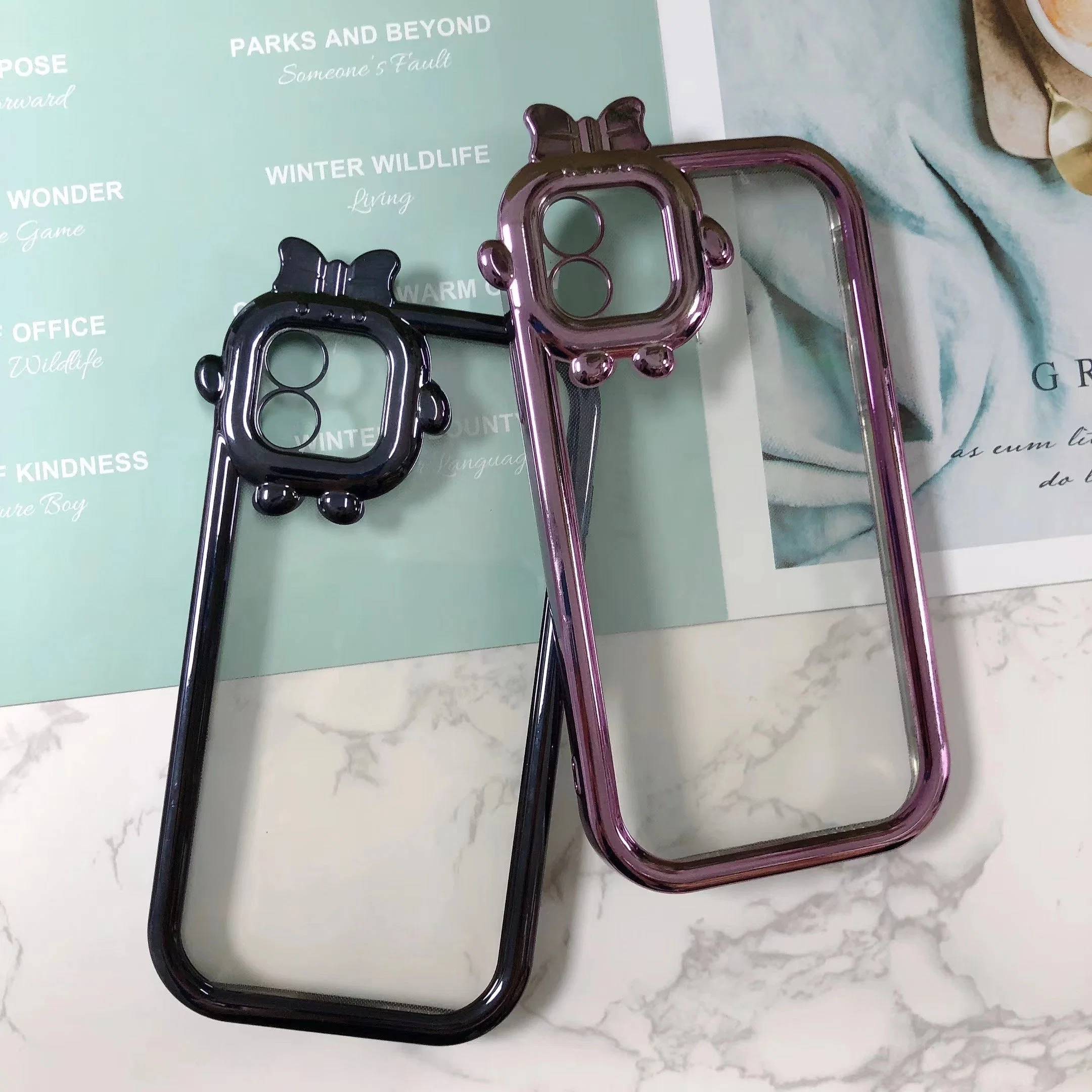 Sweetie Plated Transparent Phone Case for iPhone X/Xs/Xr/11/12/13/14