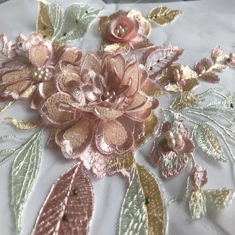 3D fleurs Dentelle fleur applique les correctifs Vintage Motif de broderie à coudre sur la fête de mariage robe de costumes de danse de l'artisanat