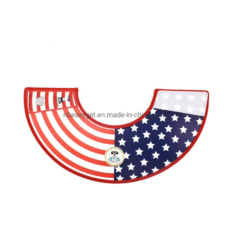 Recovery Dog Cat Cone E-Collar, Verstellbares Pet Cone E-Collar für Katzen und Hunde Protective Post Surgery Wundheilung Halsband American Flag Design Esg12546