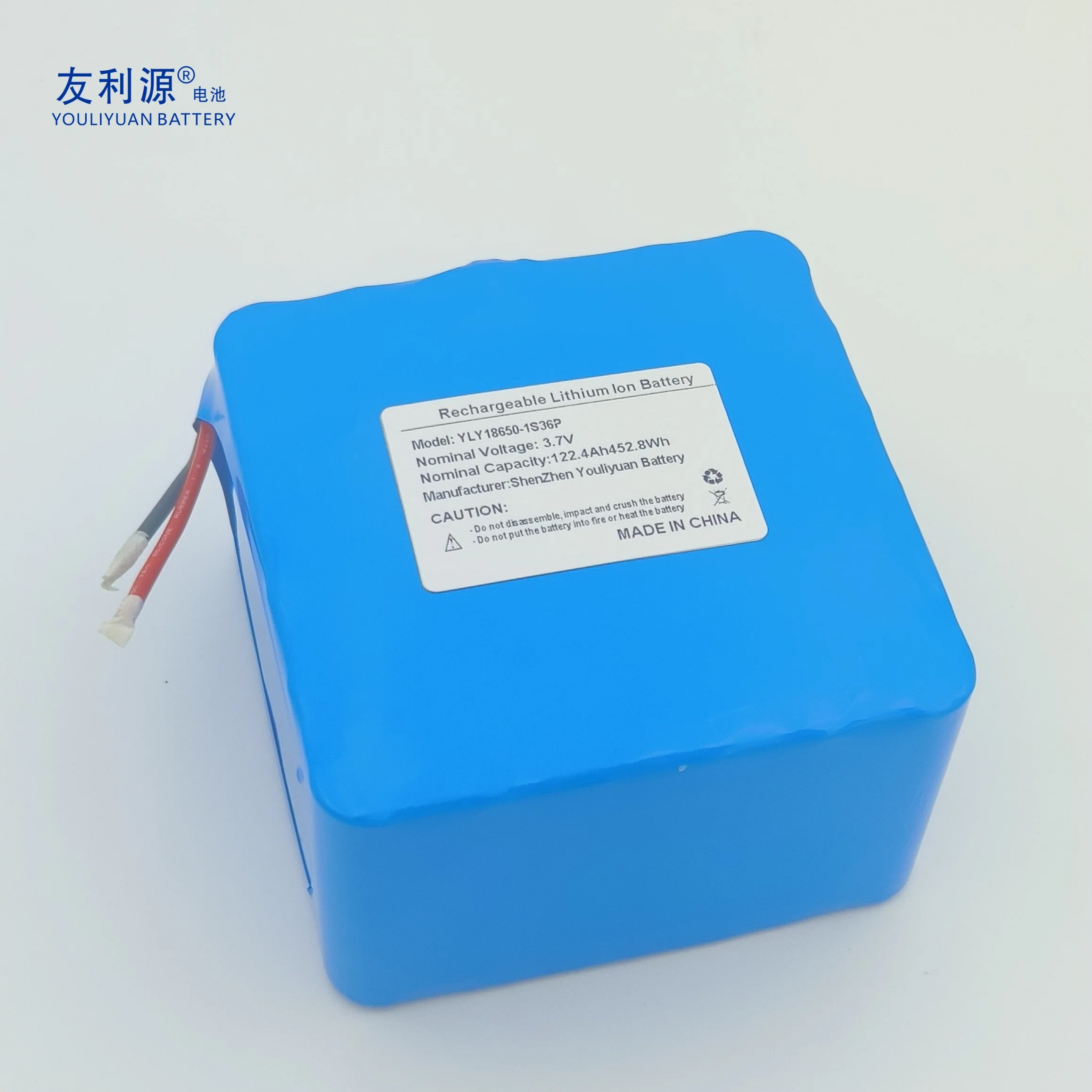 Certificat de fiches signalétiques de haute qualité 18650 122.4ah 3,7 V au lithium-ion rechargeable battery pack batterie panneau solaire de l'alimentation batterie pour caméra de vidéosurveillance