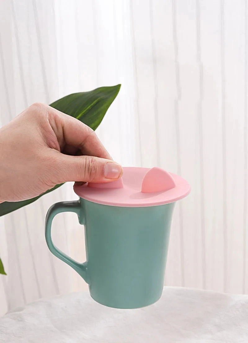 Cat Ear Shape Anti-Dust Glass Cup Cover Tea and Coffee Silicone Cup Cover