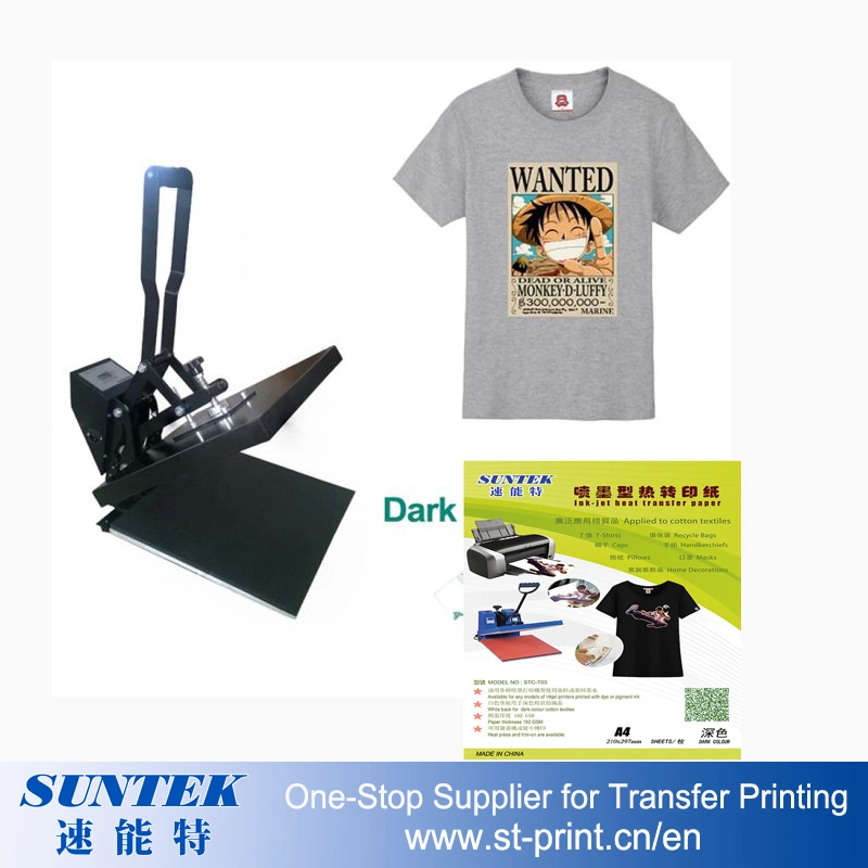 A4 Size Inkjet Eco Solvent Dark Color Heat Transfer Paper