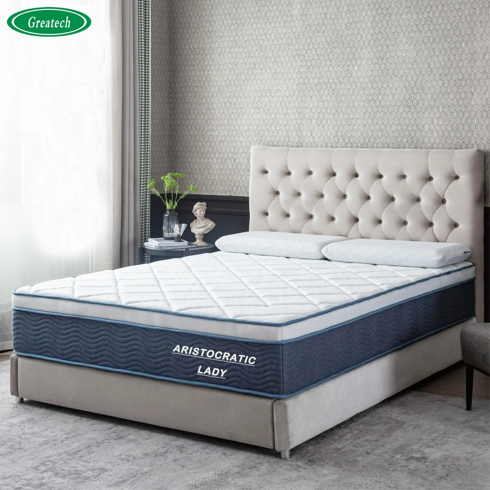 Full Size China Wholesale/Supplier Cheap Bed Mattress Living Room Furnture Bedroom Furniture Cotton Bamboo Fabric Vacuum Packing Spring Mattress in a Box