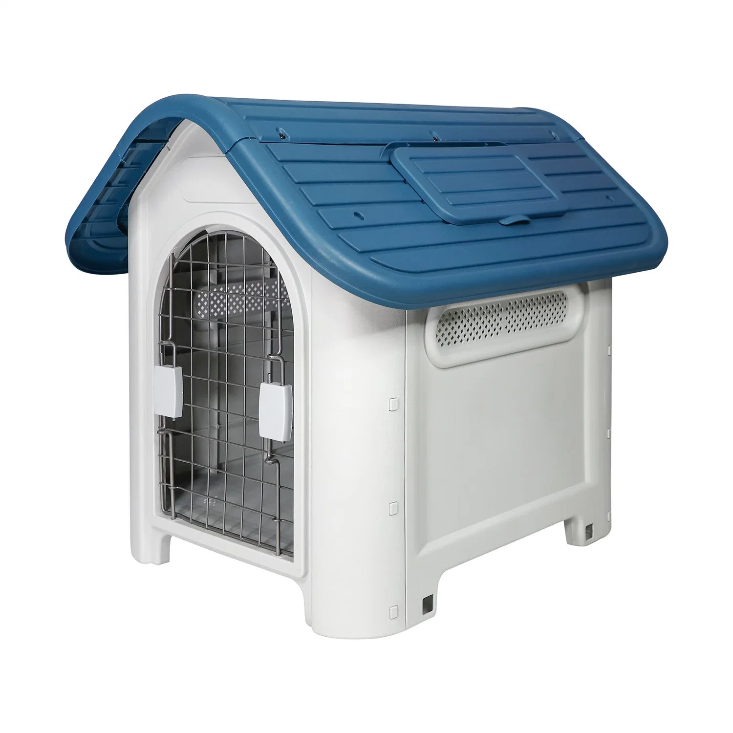 Venta en caliente fácil montaje fácil Seguro Eco-amigable PP material Dog Kennel All-Season Availability ventilación Weatherproof plástico Casa de mascotas al aire libre