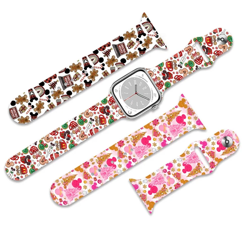 Factory Direct Newest Custom Printed Pattern Quick Release Soft Silicone Sublimation Apple Watch Band Blank for iWatch Series