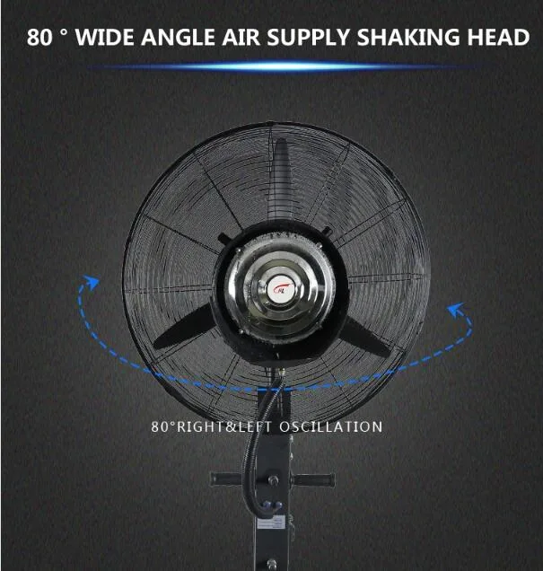 Grande puissance industrielle 65cm / 75 cm de l'embuage ventilateur avec ce vent fort à haute vitesse ventilateur statif