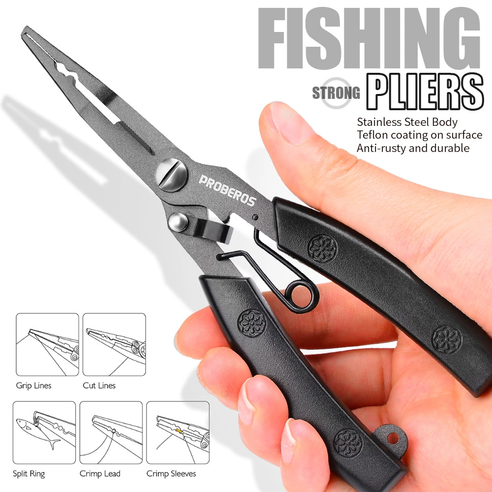 Stainless Steel Curved Fishing Pliers Multifunctional Lure Clamp Fishing Pliers