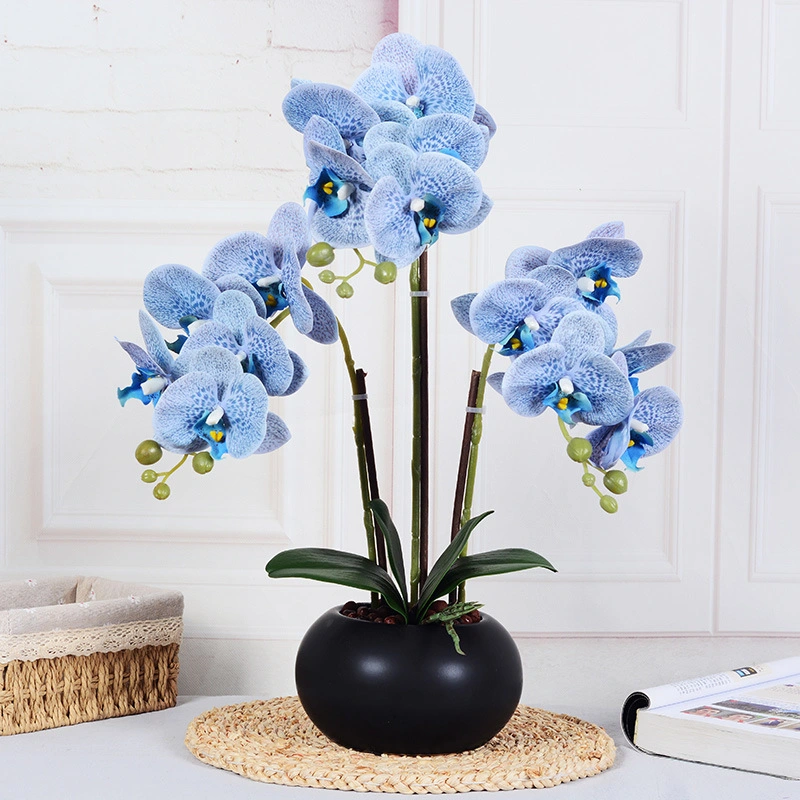 Factory Direct Sale Real Touch Colorful Artificial Orchid Flower Bonsai Fake Orchid