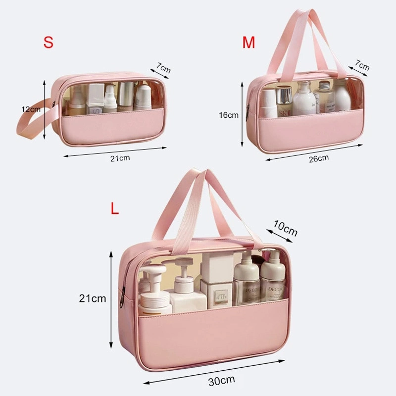 3PCS Travel Makeup Bags Waterproof Transparent Toiletries Bag Bcosmetic Storage Bags