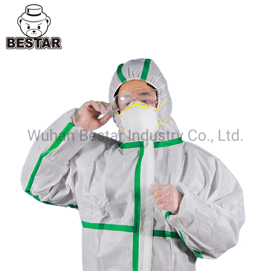Medical Hospotal Abestos Removal Paint Spraying Type 4/5/6 Heat Sealed Tape Seam Microporous Coverall