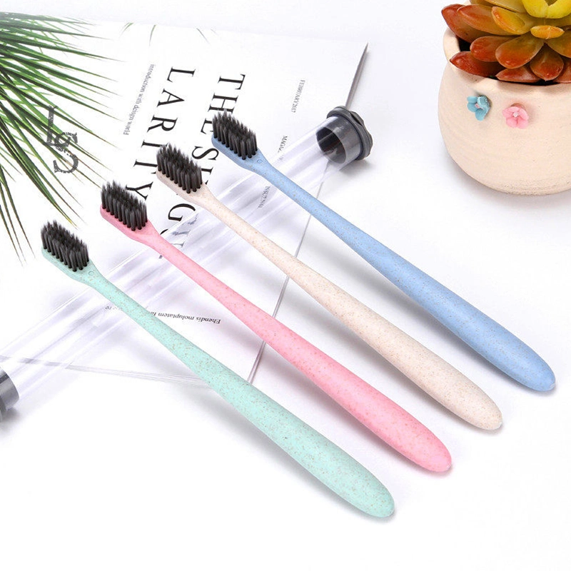 Eco-Friendly Wheat Straw Brush Handle Toothbrush Popular Teeth Cleaning Soft Bristles Toothbrush