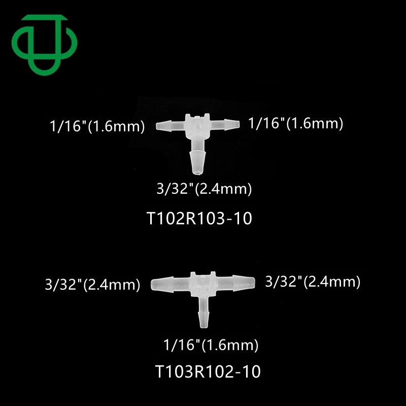 Ju Plastic 3/8"X1/8"X3/8" Barbed Tee Reducer Elbow Reduction Tube Fitting 3 Ways T-Shaped Reducing Hose Connector