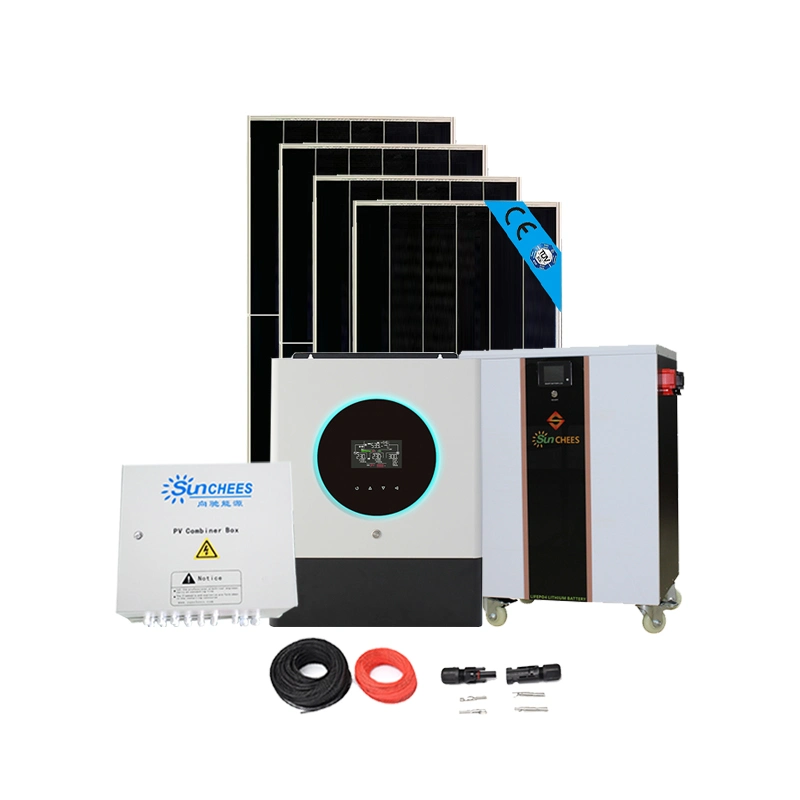 Solar Power System 10kw with Lithium Battery Bank for Home Use