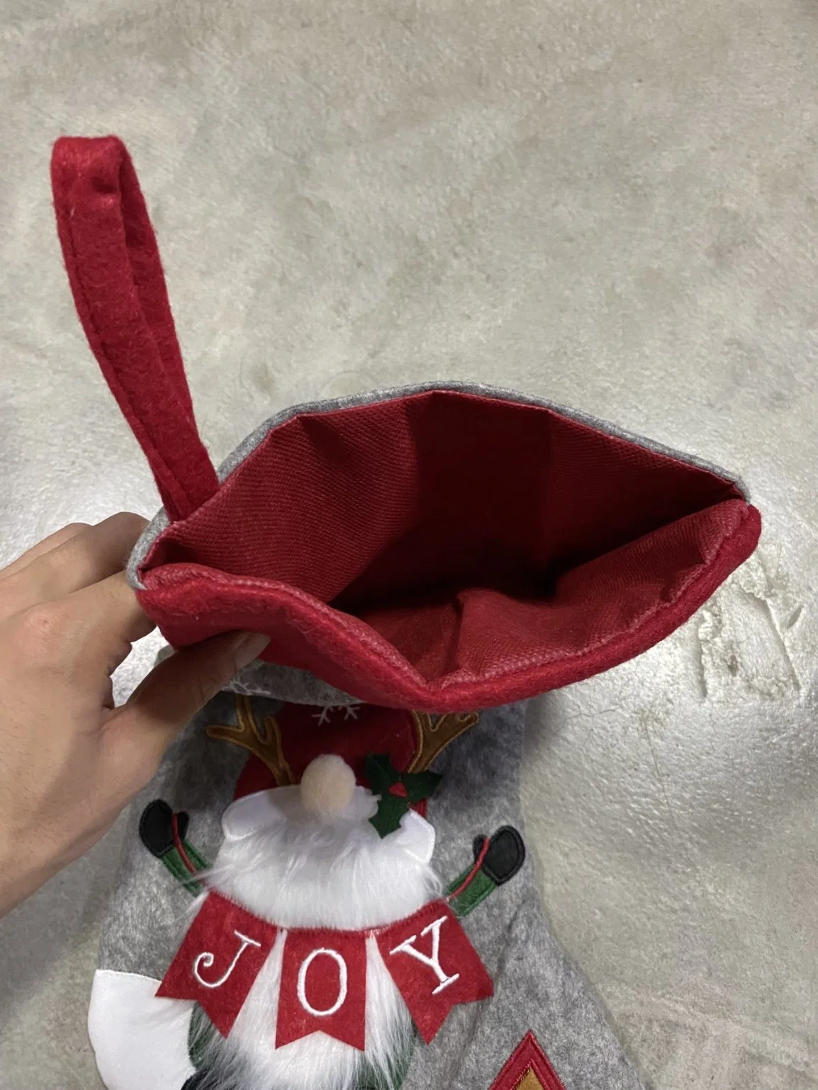 Poupée sans visage Chaussettes de Noël Sac de bonbons de dessin animé Décoration suspendue de sapin de Noël