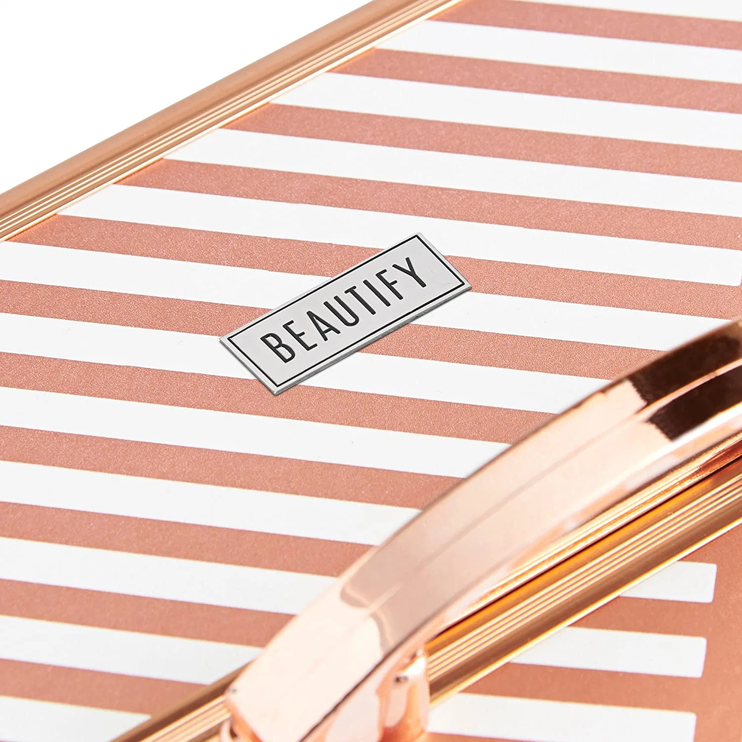 Aluminum Makeup Case Rose Gold Train Beauty Jewelry Cosmetic Case