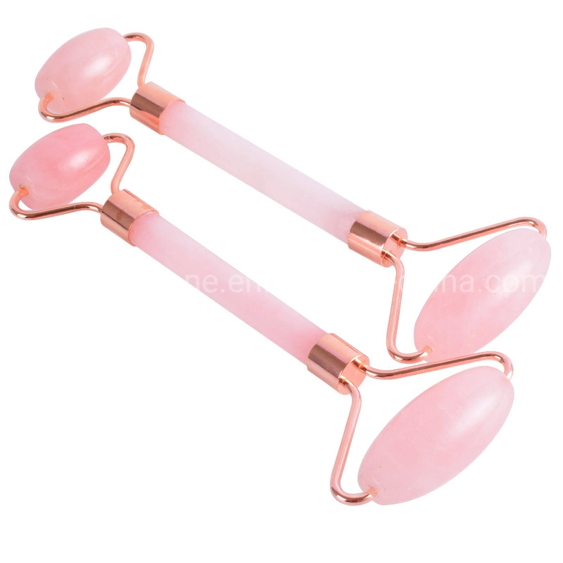 Massagem Stone Gua Sha Pink Rose Quartz Vibrando Rolete Jade para o rosto