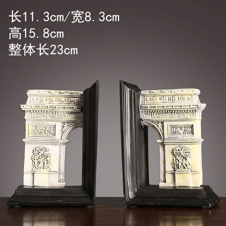 Antique Resin Triumphal Arch Bookends Polyresin The Leaning Tower of Pisa Building Book Holder Colosseo Statue Bookends