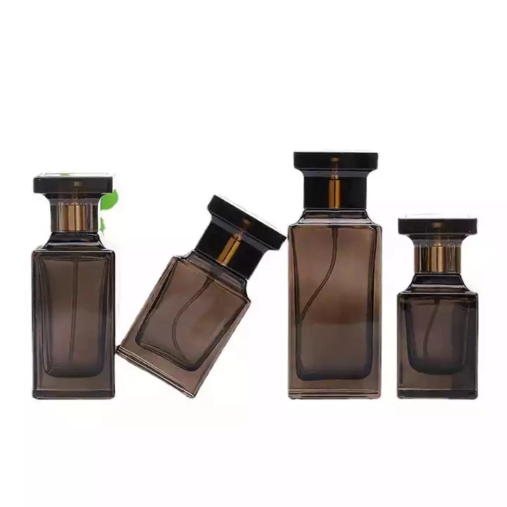 Sqaure Glass Material Perfume Bottle 30ml 50ml 100ml Luxury Colorful Fragrance Parfum Bottles