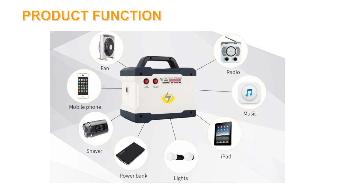 12V 9ah Lead Acid Battery Solar Panel Kits System with Radio/FM Function