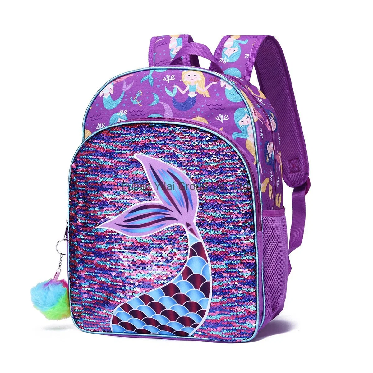 Customize Fancy New School Backpack 5-Piece Set Shoulder Bag Purse Lunch Bag for Girls