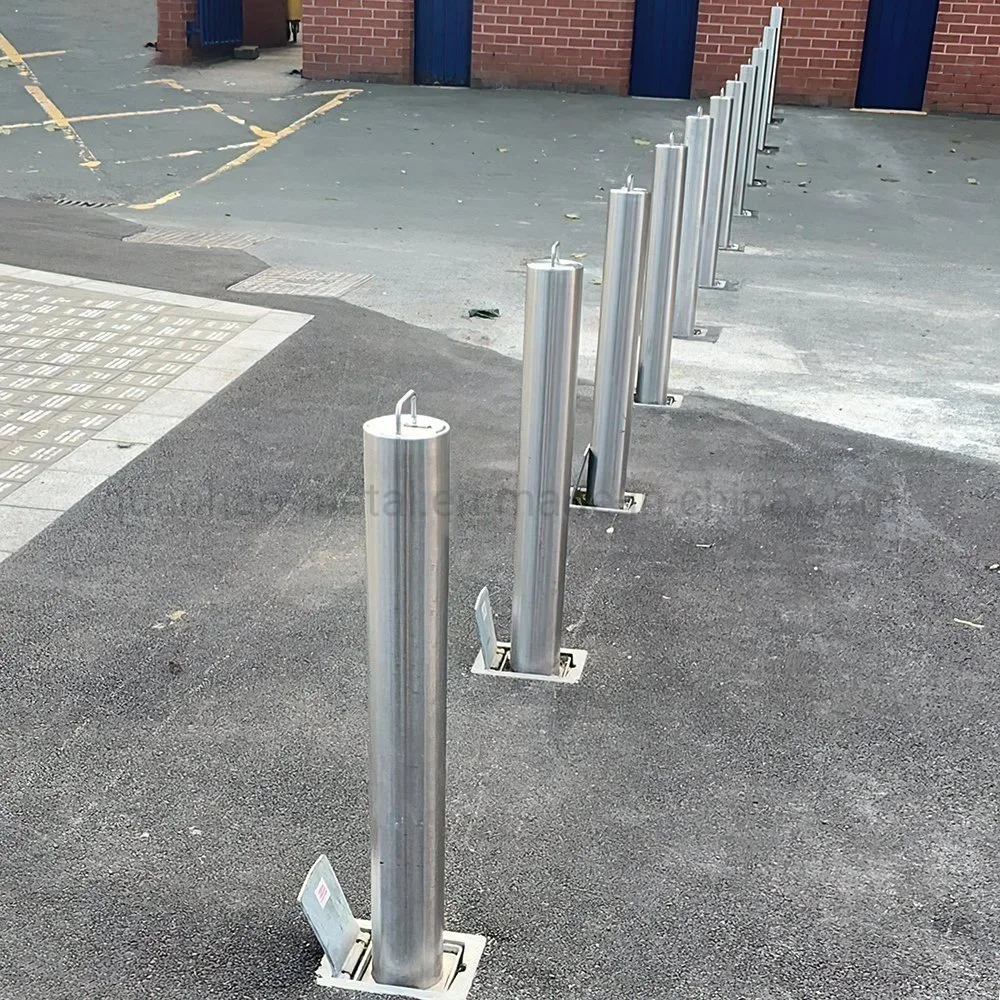 Parking Lot Equipment Traffic Safety Post Lockable Stainless Steel Bollard